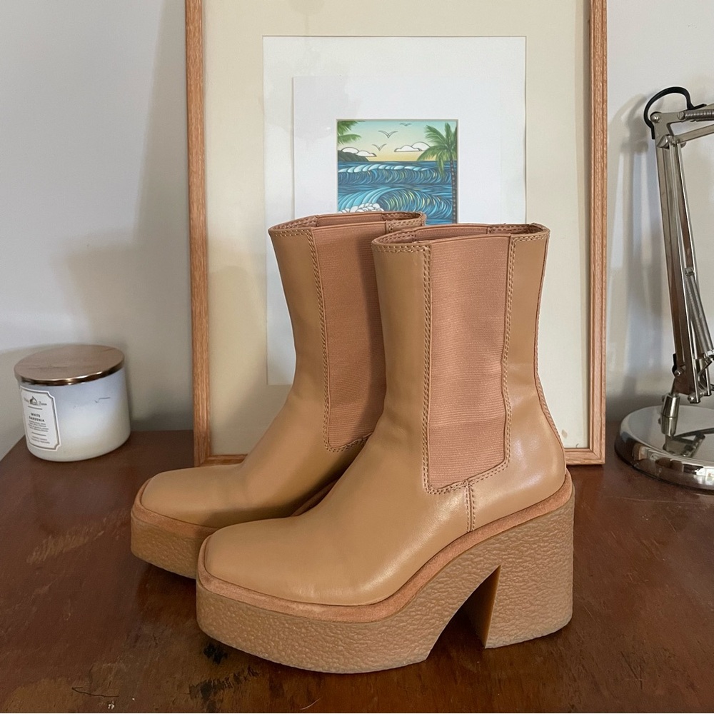 Camel Heeled Boots